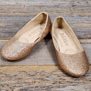 Bella Marie Gold Glitter Sparkle Slip-On Shoes, Little Kids 9